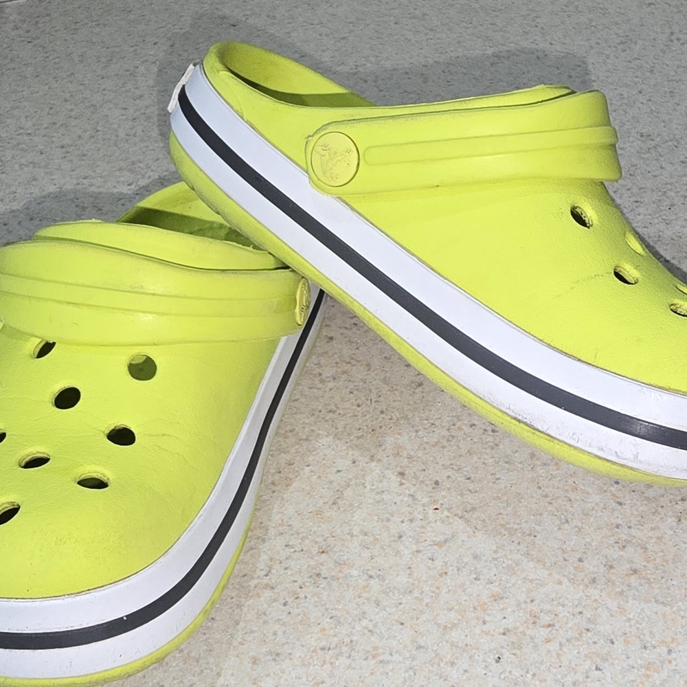 Kids Lime Green Crocband Clogs